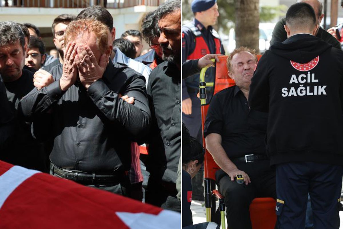 Ayla Öğretmen\'in cenazesinde kahreden olay! Eşi tabut başında fenalaştı