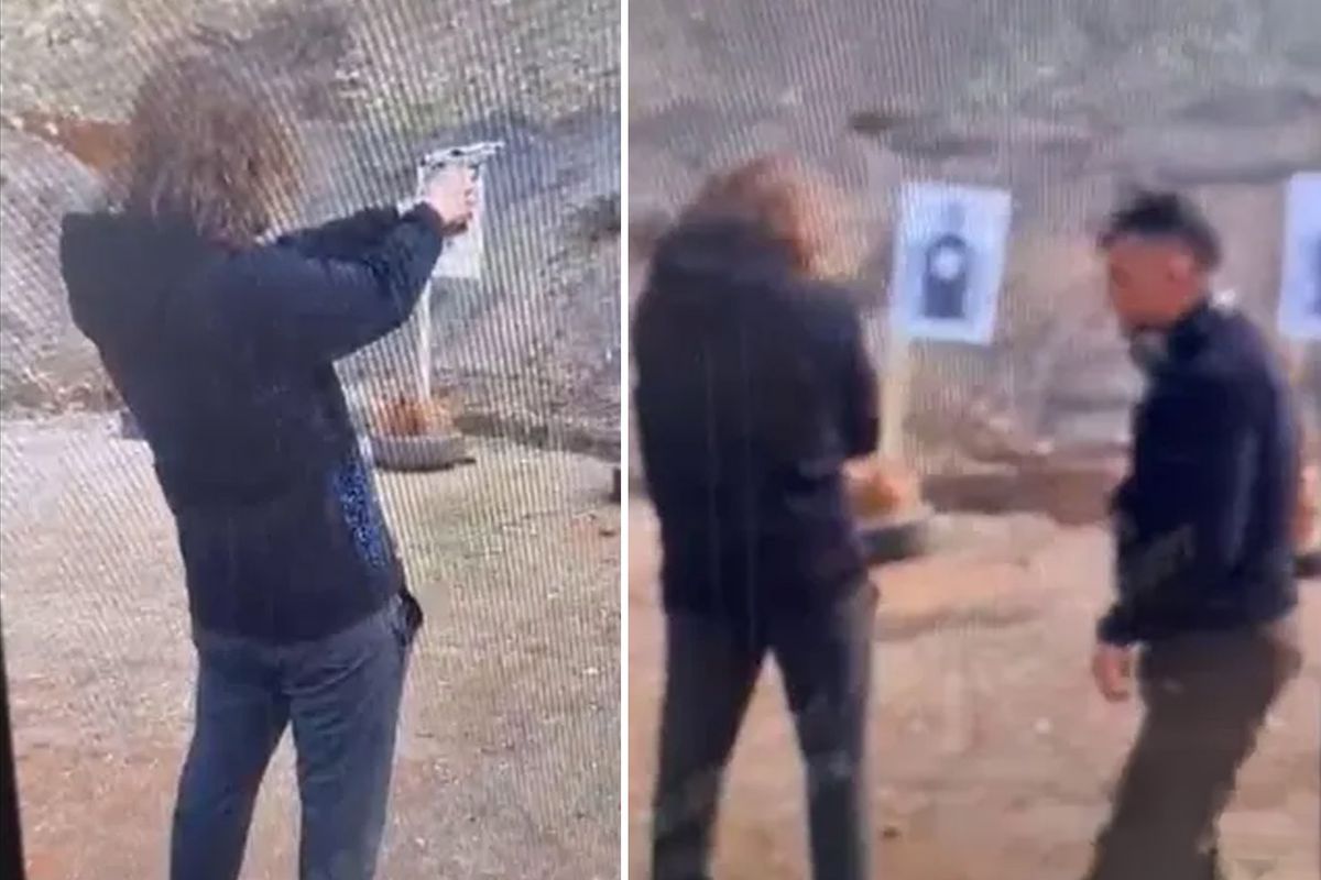 Polis babanın, 9 kişiyi katleden oğluna atış talimi yaptırdığı anlar