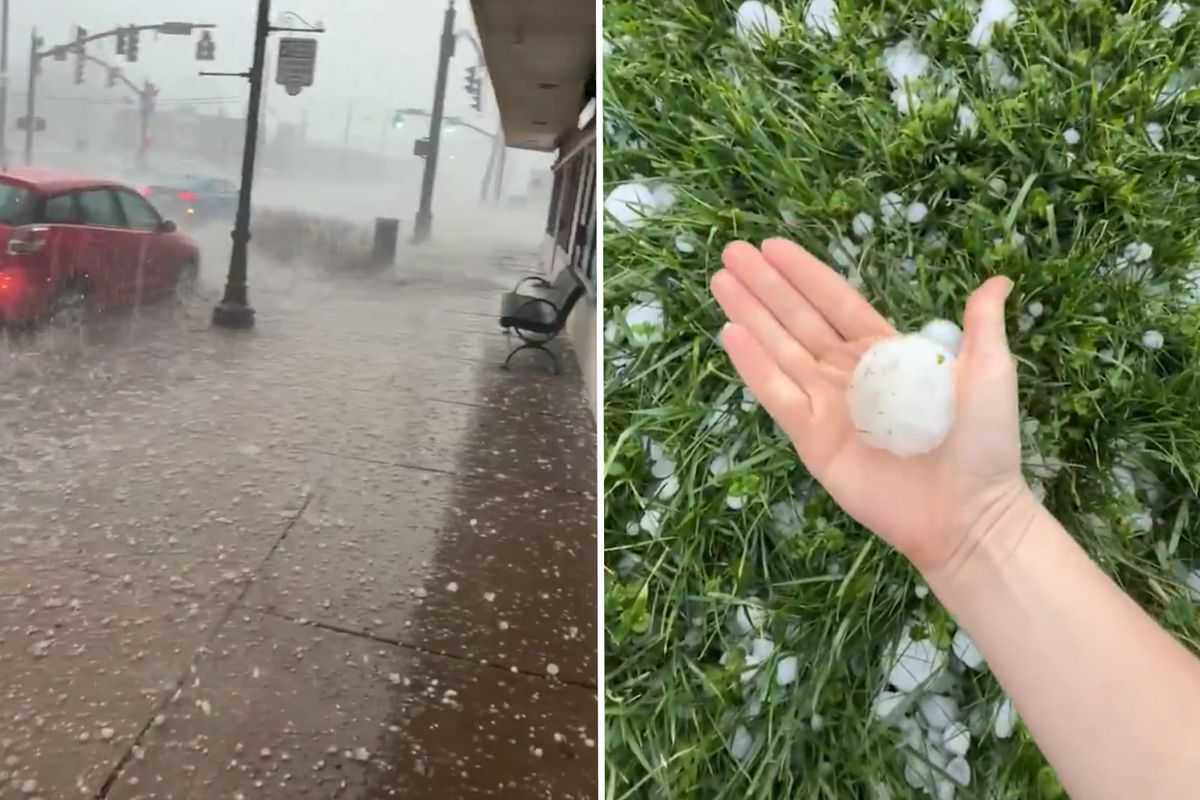 ABD’de dev dolu felaketi: Araçların camları bile kırıldı