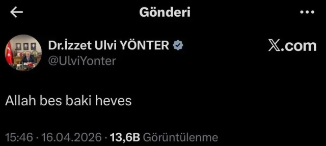 İzzet Ulvi Yönter, X hesabını kapattı! Son paylaşımı dikkat çekmişti