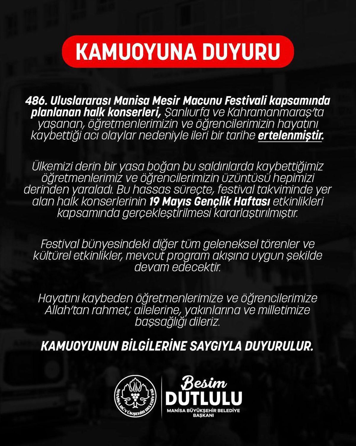 Mesir Festivali konserleri ertelendi