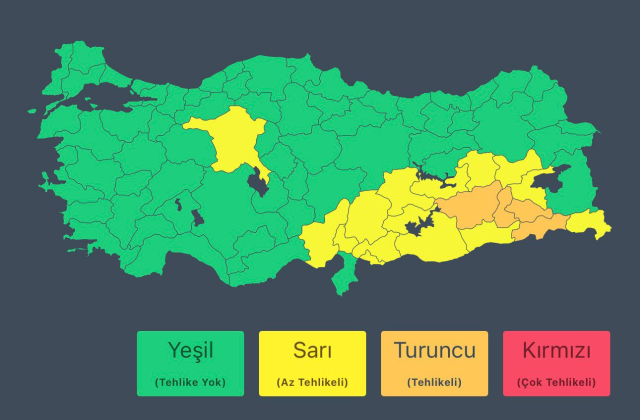 Bakanlık harita paylaşıp 20 şehrimizi uyardı: Dikkatli ve tedbirli olun