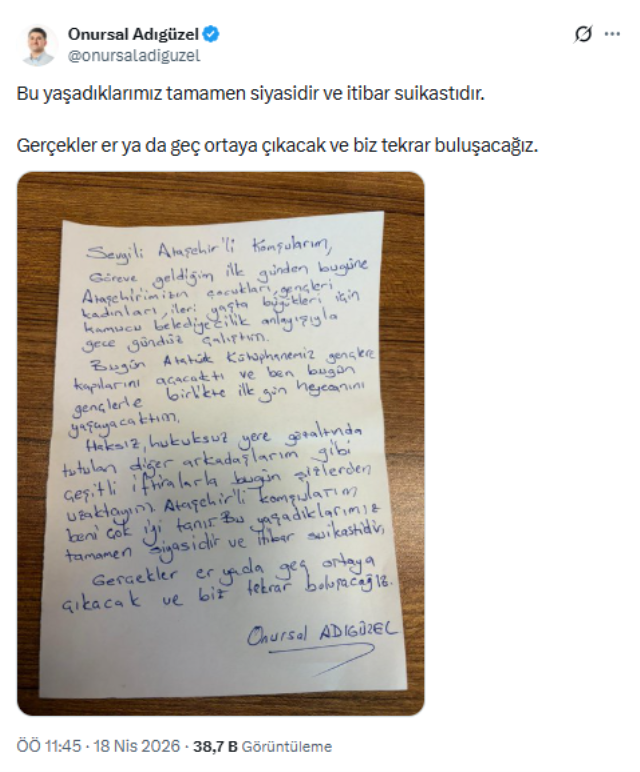 İki kişi daha g&ouml;zaltına alındı! Onursal Adıg&uuml;zel'den ilk a&ccedil;ıklama