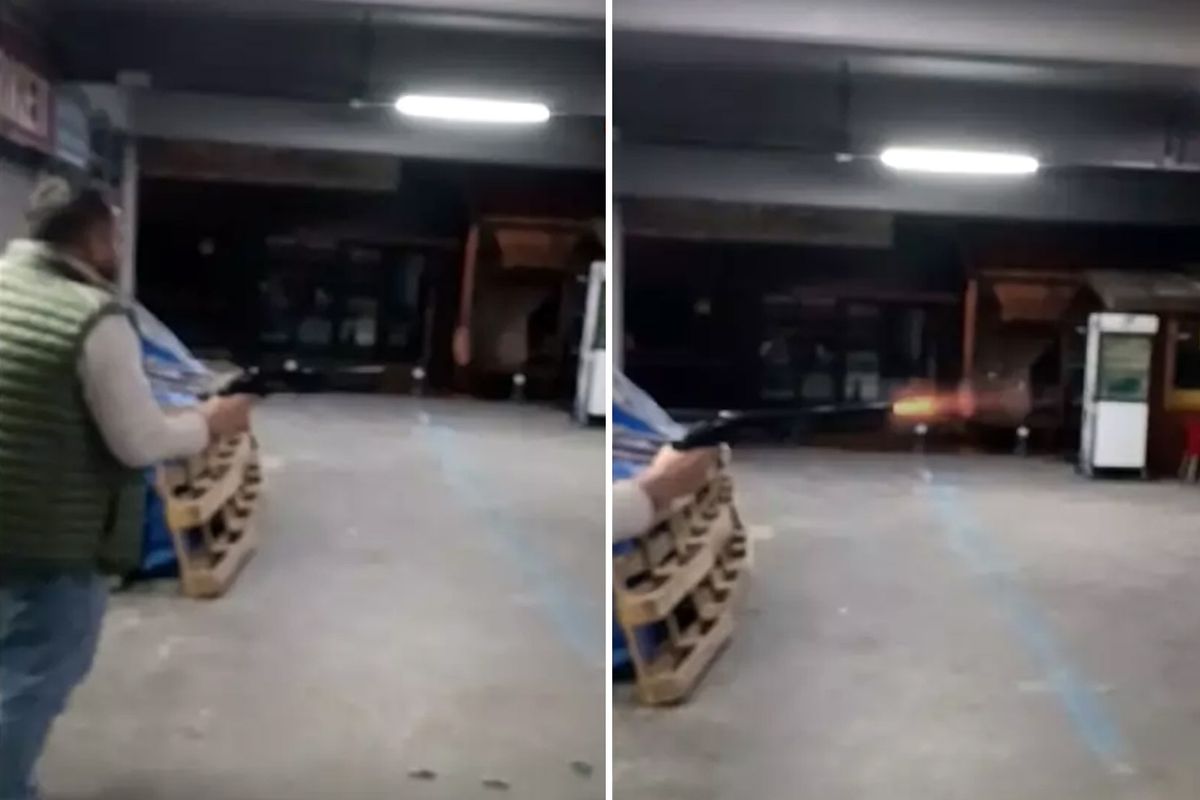 Pompalı tüfekle iş yerini basıp kurşun yağdırdı! Dehşet anları kamerada