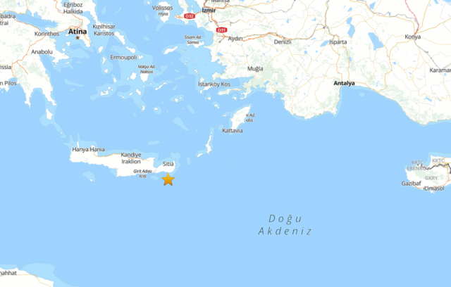 Akdeniz açıklarında 4.7 büyüklüğünde deprem meydana geldi
