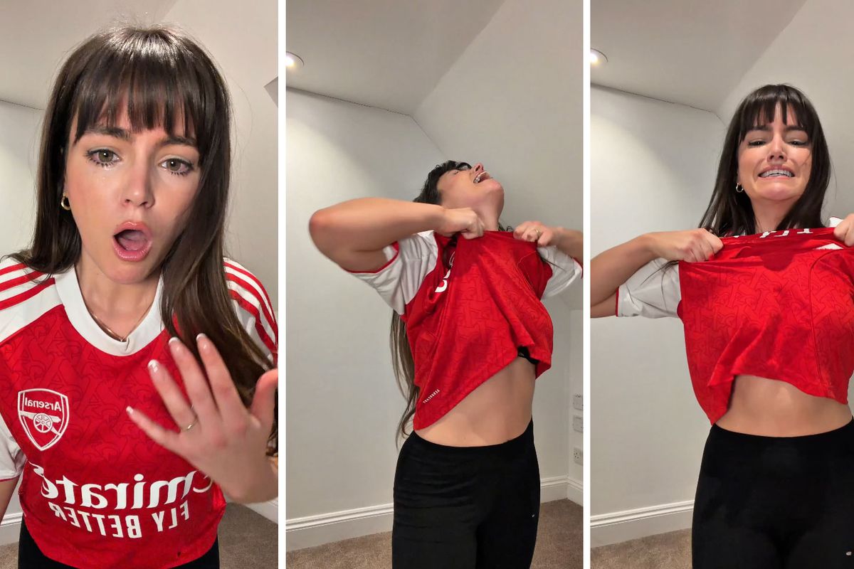 Manchester City\'e kaybeden Arsenal taraftarı bir kadın sinir krizi geçirdi