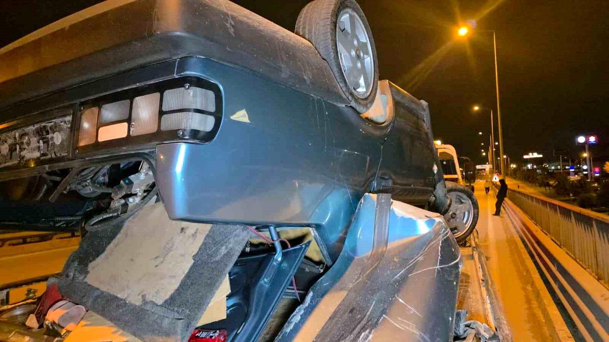 Antalya\'da Takla Atan Araçta Mucize Kurtuluş