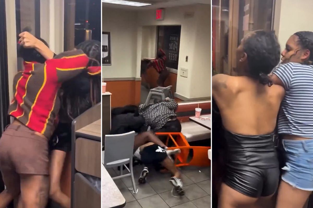 Kadınlar arasındaki kavga hamburgerciyi savaş alanına çevirdi