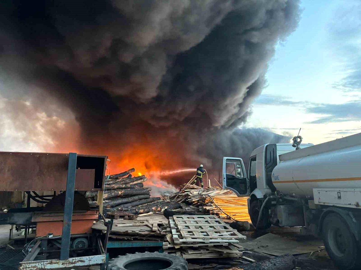 İpsala\'da Kereste Fabrikasında Yangın Kontrol Altına Alındı