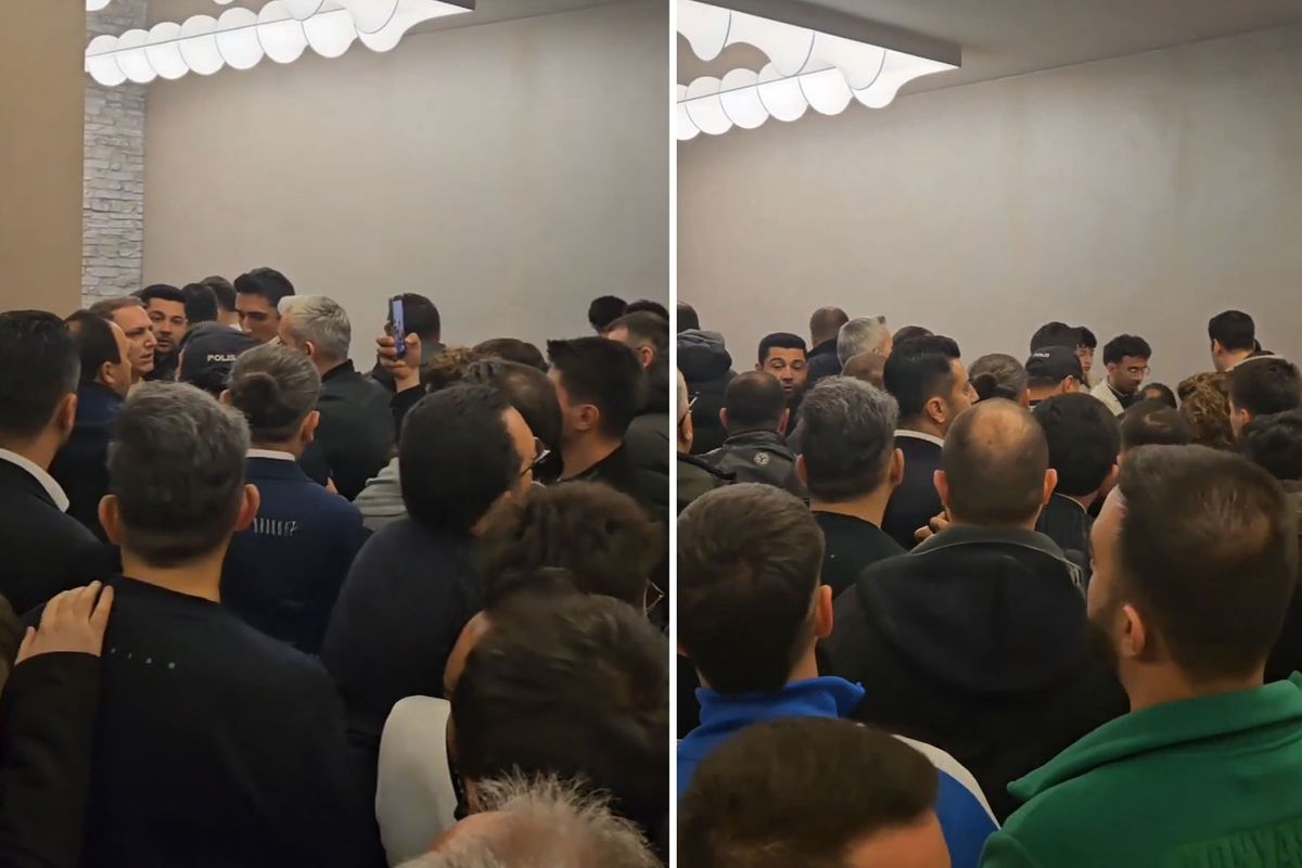 Bir taraftarın Sadettin Saran\'a istifa çağrısı yapmasının ardından kavga çıktığı iddia edildi