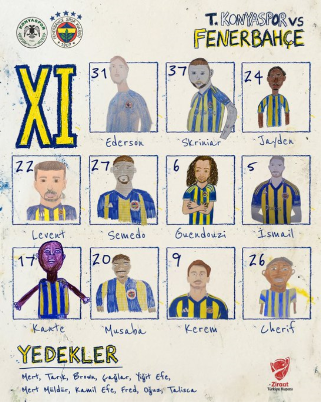 Fenerbahçe'nin ilk 11'i çocukların kaleminden geçti