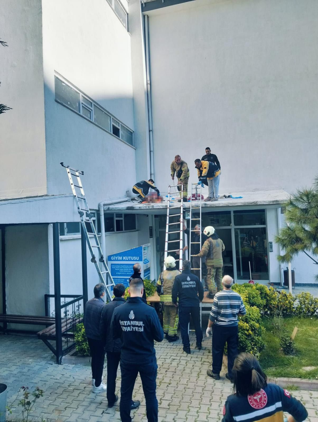 Önce silah sesleri duyuldu sonra kadın kendini 6'ncı kattan attı