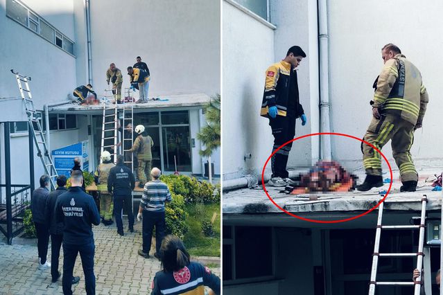 Önce silah sesleri duyuldu sonra kadın kendini 6’ncı kattan attı