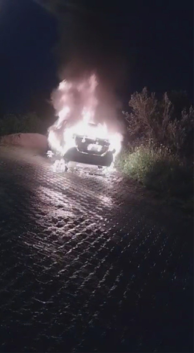 Park halindeki aracını küle çeviren kişi en yakını çıktı