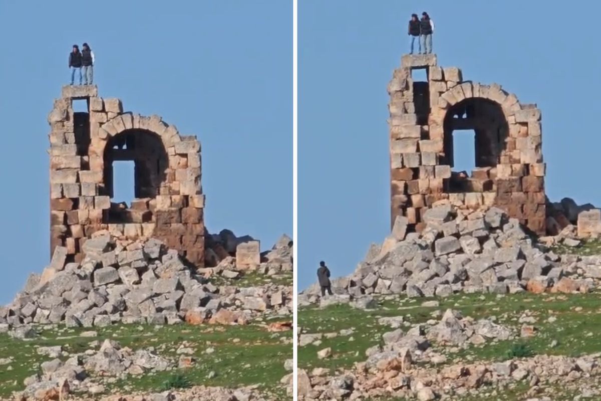 Tarihi yapıda tepki çeken halay