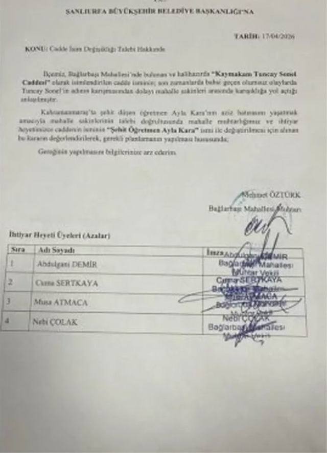 Vali Tuncay Sonel'in adının verildiği sokağın tabelası söküldü