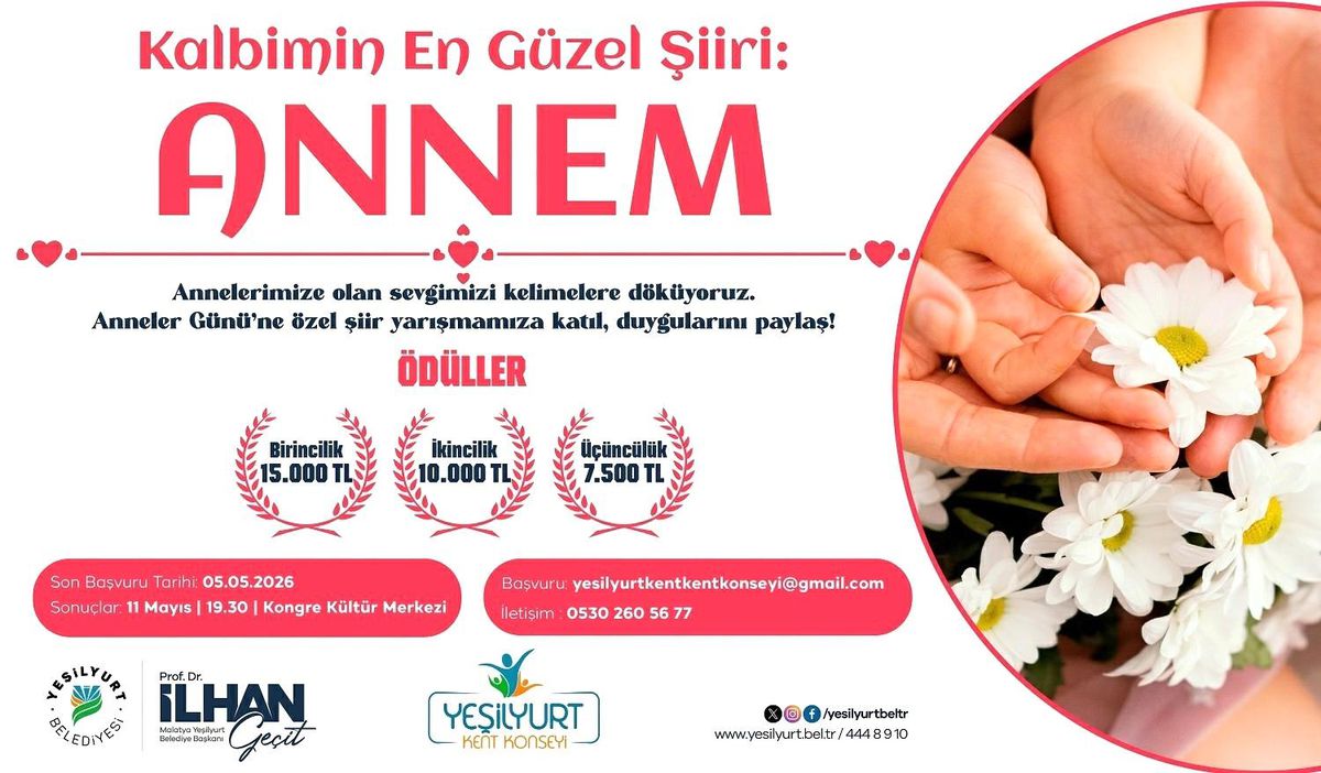 Yeşilyurt\'tan Anneler Günü Şiir Yarışması