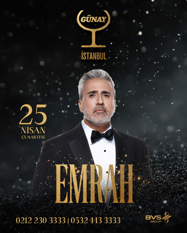 25 Nisan Cumartesi akşamı Emrah, Günay Restaurant İstanbul'da sizlerle buluşuyor!
