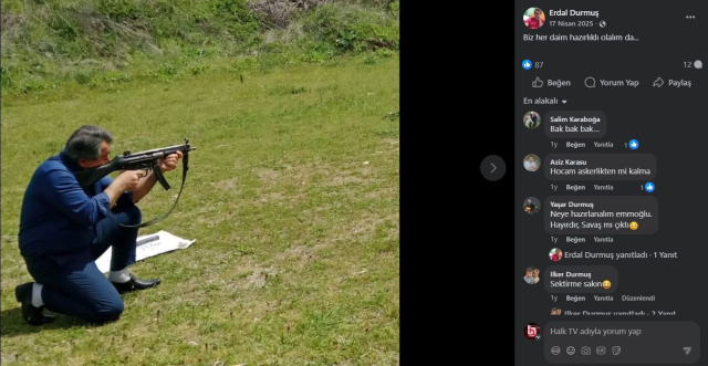 İlçe Milli Eğitim müdüründen silahlı paylaşım! Tepki gelince kaldırdı