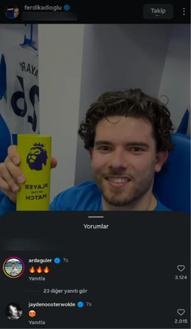 Oosterwolde'nin Ferdi Kadıoğlu'nun paylaşımına attığı yorum tepkilere yol açtı