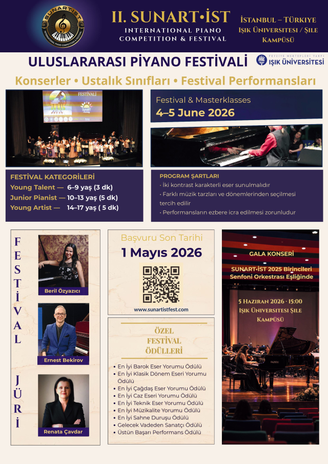 SUNART•İST II. Uluslararası Piyano Yarışması & Festivali kapsamındaIşık Üniversitesi 30. Yıl Özel Kutlama Konseri