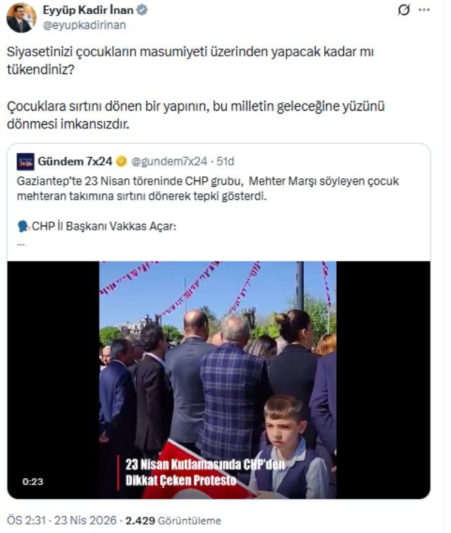 23 Nisan ruhuna yakışmayan görüntü! CHP'liler çocuklara sırtlarını döndü