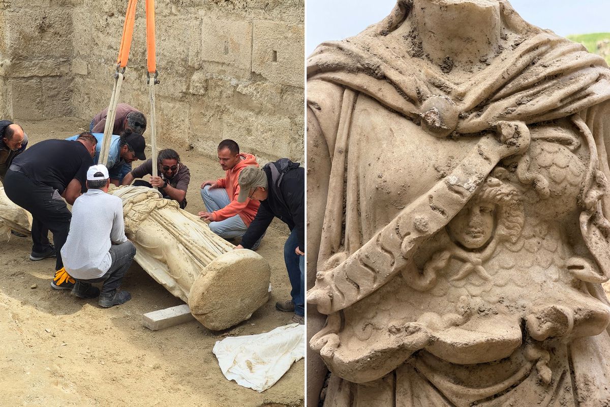 Molozların içinden tarih fışkırdı! Tam 2 bin yıllık Athena heykeli çıkarıldı