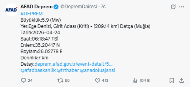 Akdeniz beşik gibi! Peş peşe depremler korkuttu