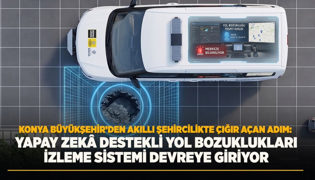 Konya Büyükşehir\'den Akıllı Şehircilikte Çığır Açan Adım: Yapay Zeka Destekli Yol Bozuklukları İzleme Sisteme Devreye Giriyor