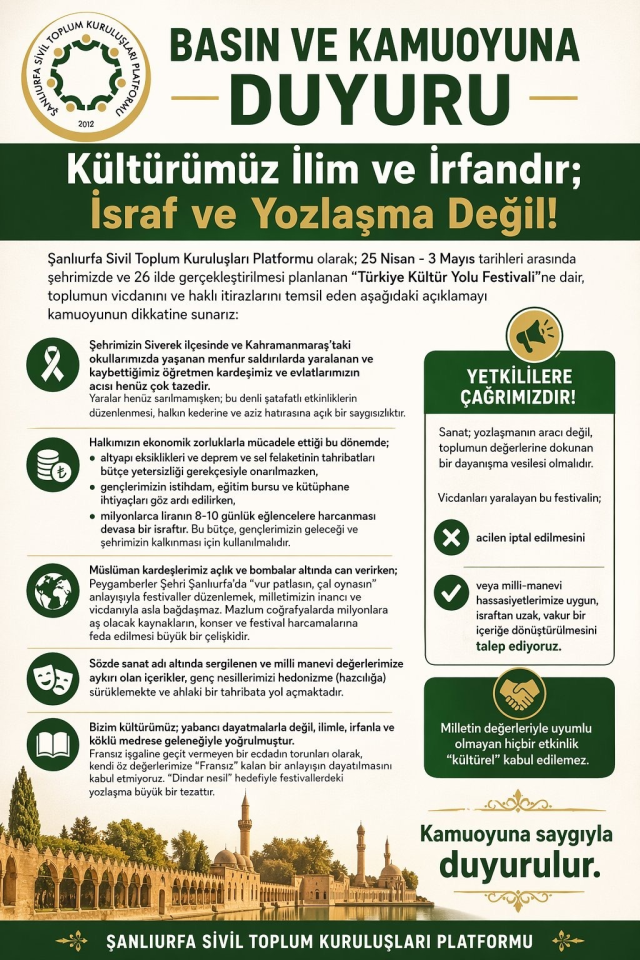 Şanlıurfa'da festival krizi! Konserler iptal edildi, tartışmalar büyüyor