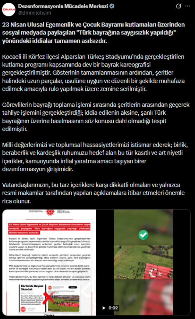 23 Nisan'da yere serilen Türk bayrağı görüntüsü olay oldu! Cumhurbaşkanlığı'ndan açıklama var