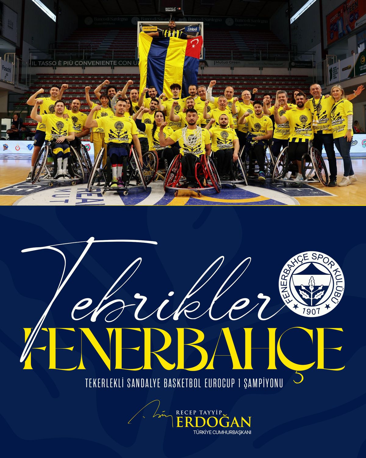 Cumhurbaşkanı Erdoğan\'dan Fenerbahçe\'ye tebrik mesajı