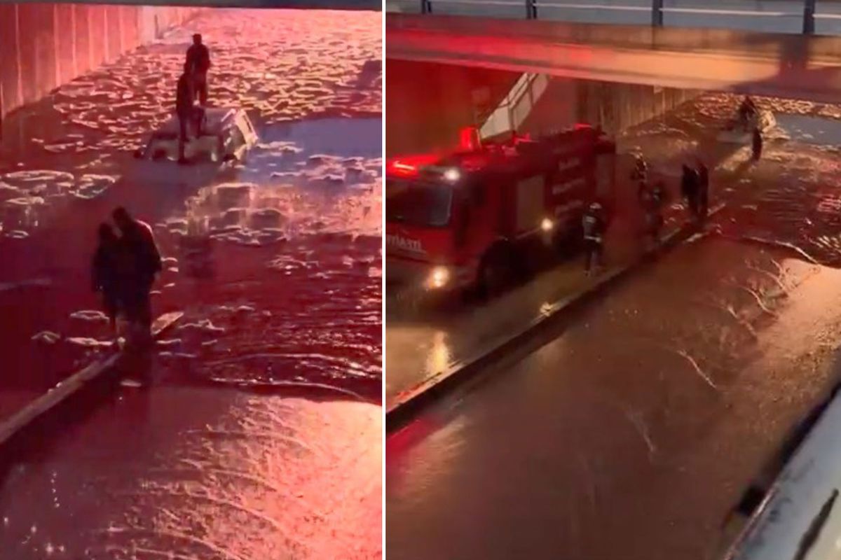 Elazığ\'da alt geçit suyla doldu: Mahsur kalan vatandaşları itfaiye kurtardı