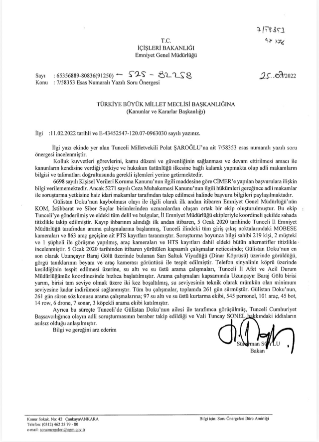 Süleyman Soylu, Gülistan Doku önergesine verdiği yanıtı paylaştı! 4 yıl önce sorulan kritik 5 soru