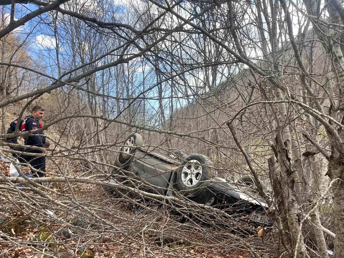 Tokat\'ta otomobil şarampole uçtu: 2 yaralı