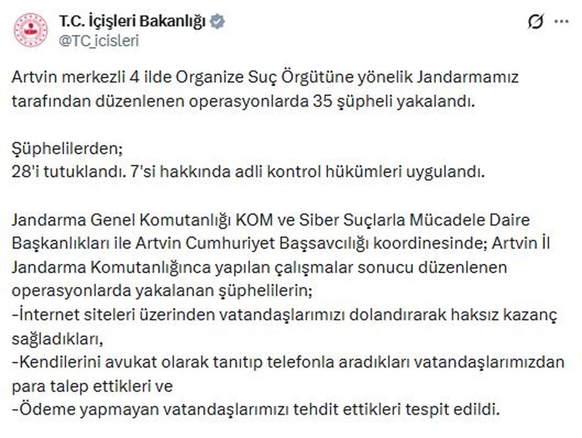 Organize Suç Operasyonu: 28 Tutuklama