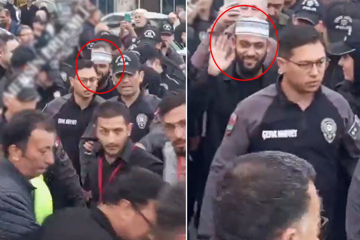 Celal Karatüre\'nin onlarca polis tarafından korunduğu görüntü tartışma yarattı