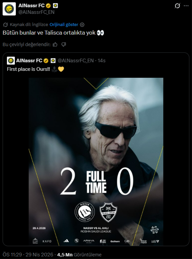 Al-Nassr'ın Talisca paylaşımının nedeni ortaya çıktı