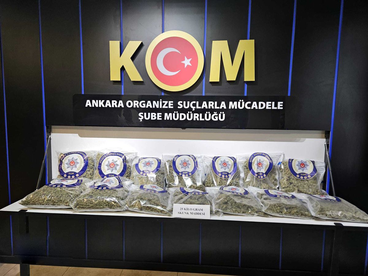 Çankaya\'da 25 kg skunk ele geçirildi