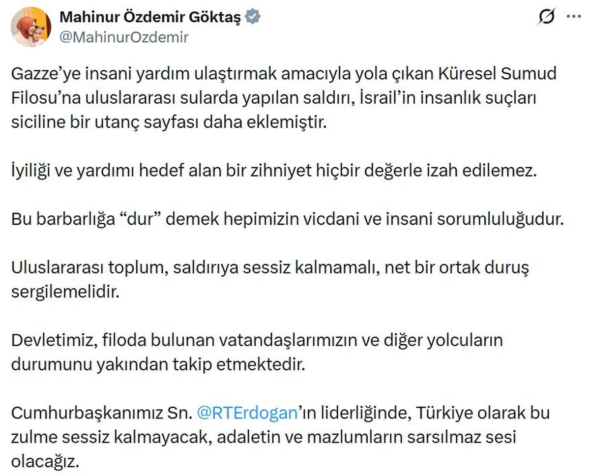 Bakan Göktaş: İsrail, insanlık suçları siciline bir utanç sayfası daha eklemiştir