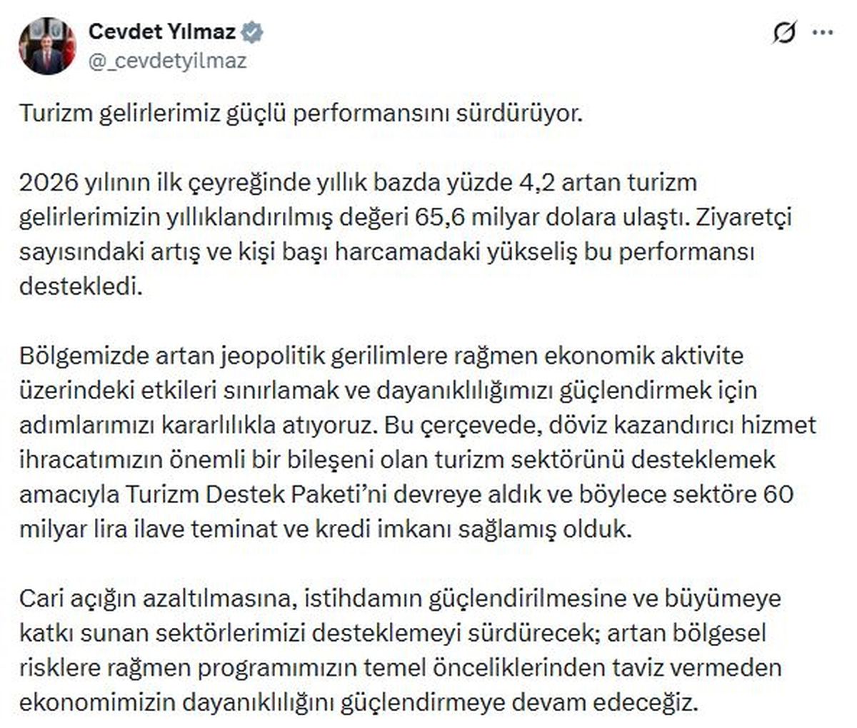Turizm Gelirleri Yüzde 4,2 Arttı