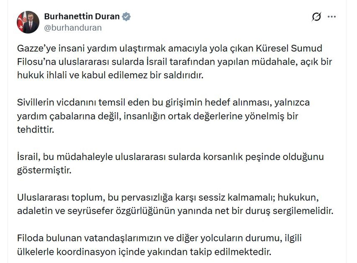 İletişim Başkanı Duran\'dan İsrail\'e Sert Tepki