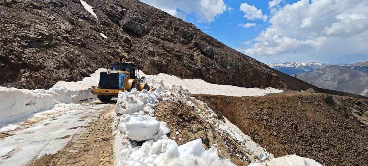 Kulp\'ta çığ ve heyelan nedeniyle hasar gören yollar onarılıyor