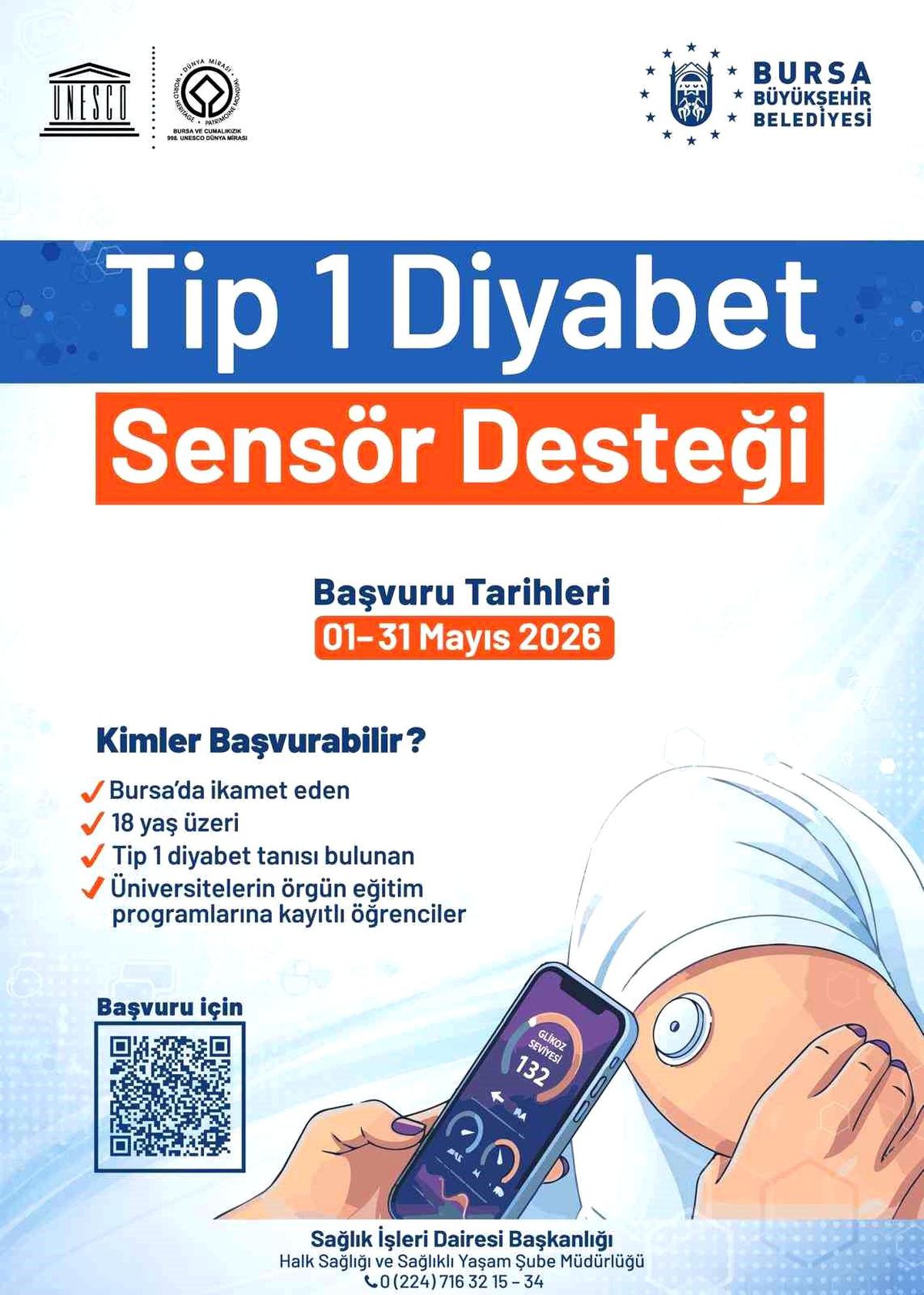 Büyükşehir\'den diyabetli öğrencilere sensör desteği