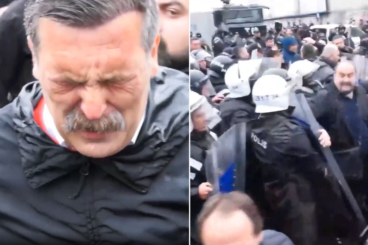 Mecidiyeköy\'de büyük arbede! Erkan Baş da biber gazına maruz kaldı