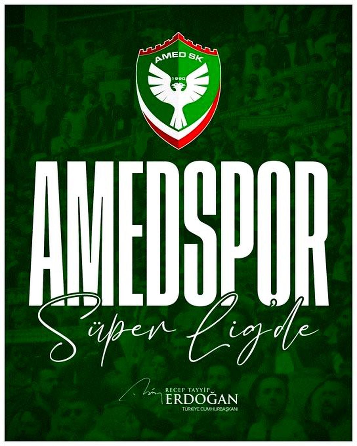 Erdoğan\'dan Amedspor\'a Süper Lig tebriği