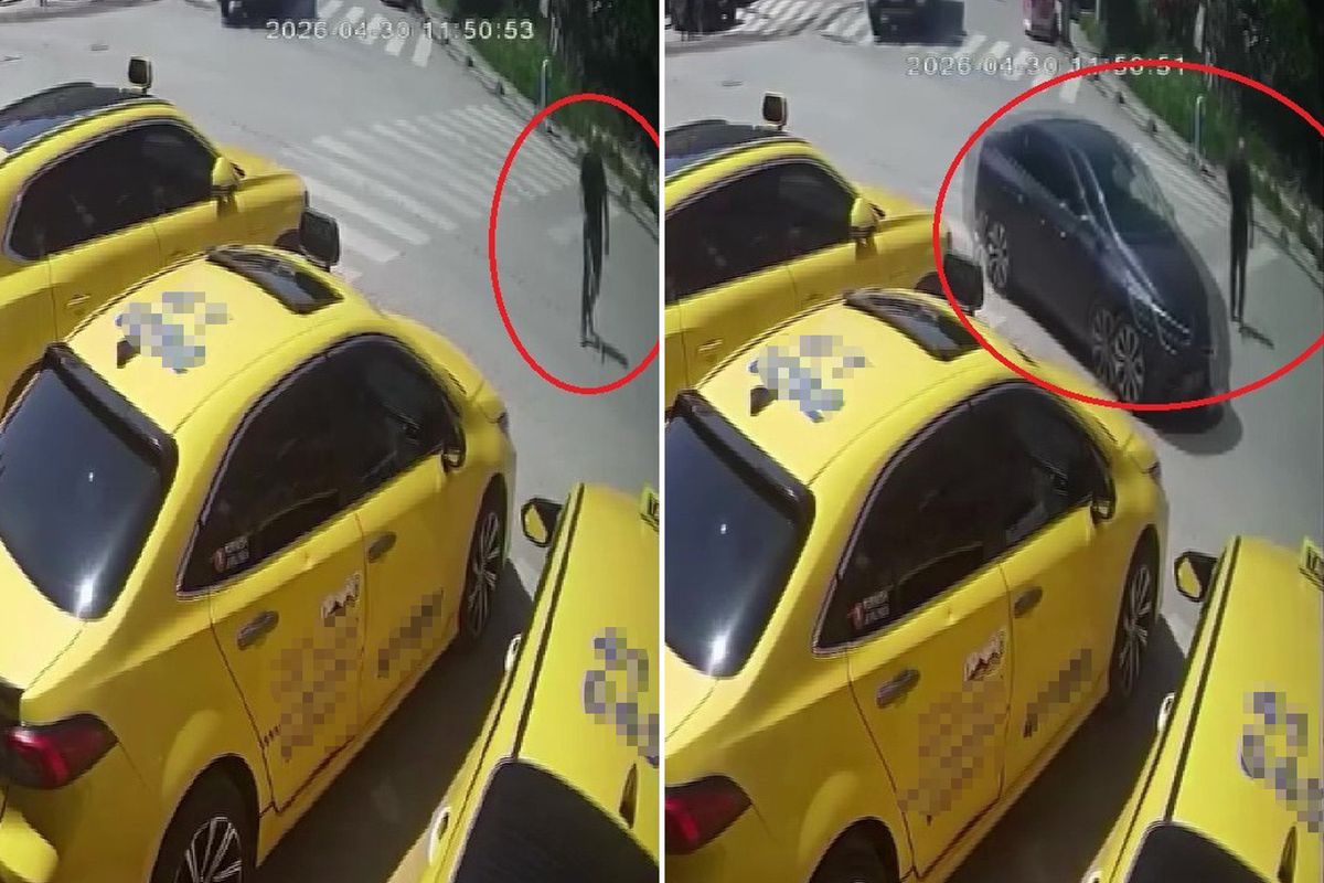 Görme engelli vatandaşın trafikte yaşadığı tehlikeli anlar kamerada