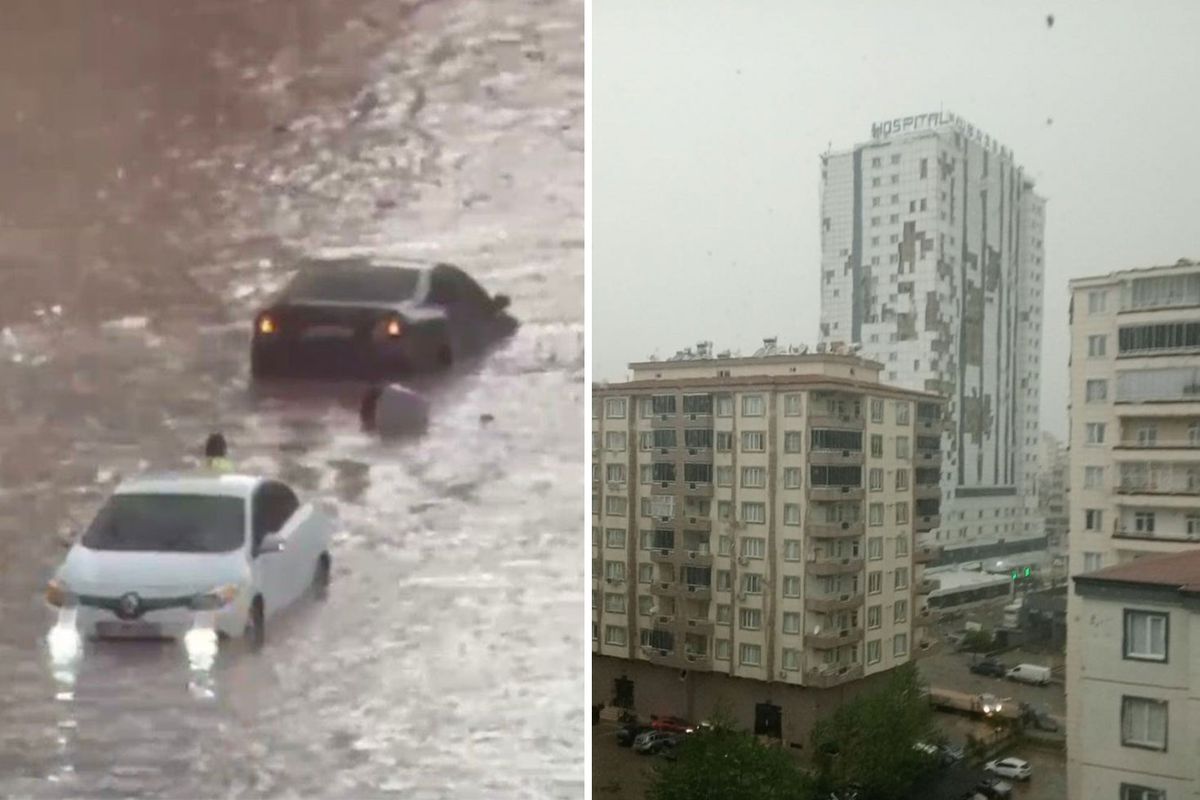 Gaziantep ve Kahramanmaraş\'ta sağanak ve fırtına: Çatılar uçtu, yollar göle döndü
