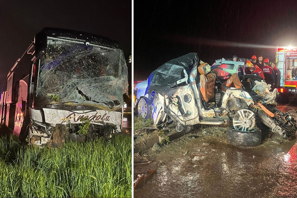 Uşak’ta 7 aracın karıştığı feci kaza: 4 ölü, 17 yaralı