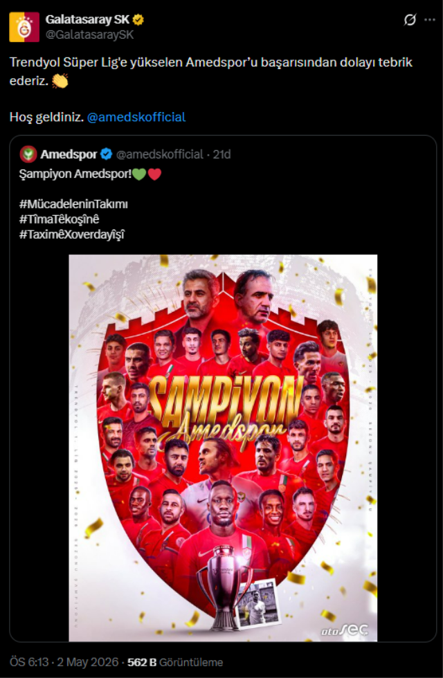 Dev kulüpten Süper Lig'e yeni çıkan Amedspor'u kızdıran hareket